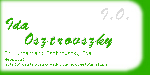 ida osztrovszky business card